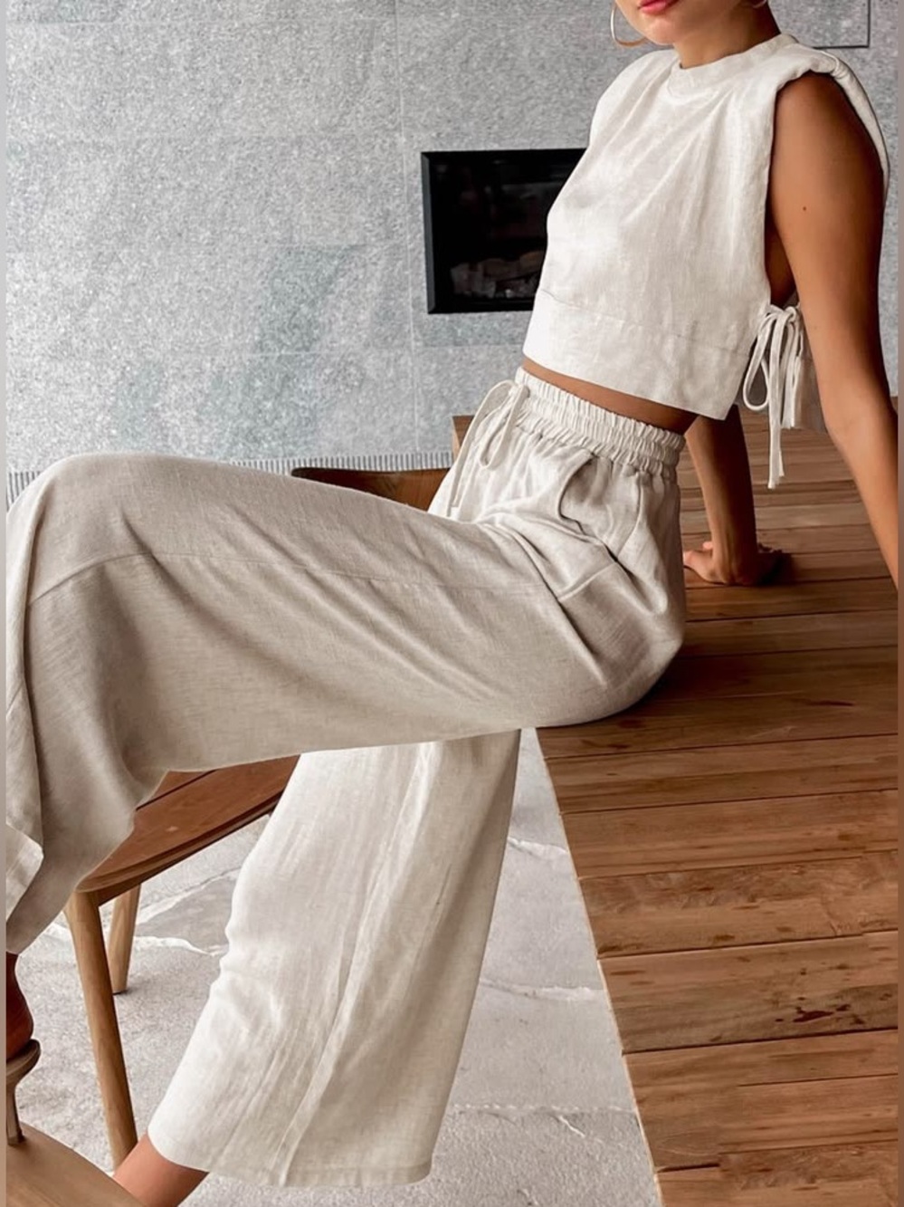 NWT Commense Cream Two-Piece Set